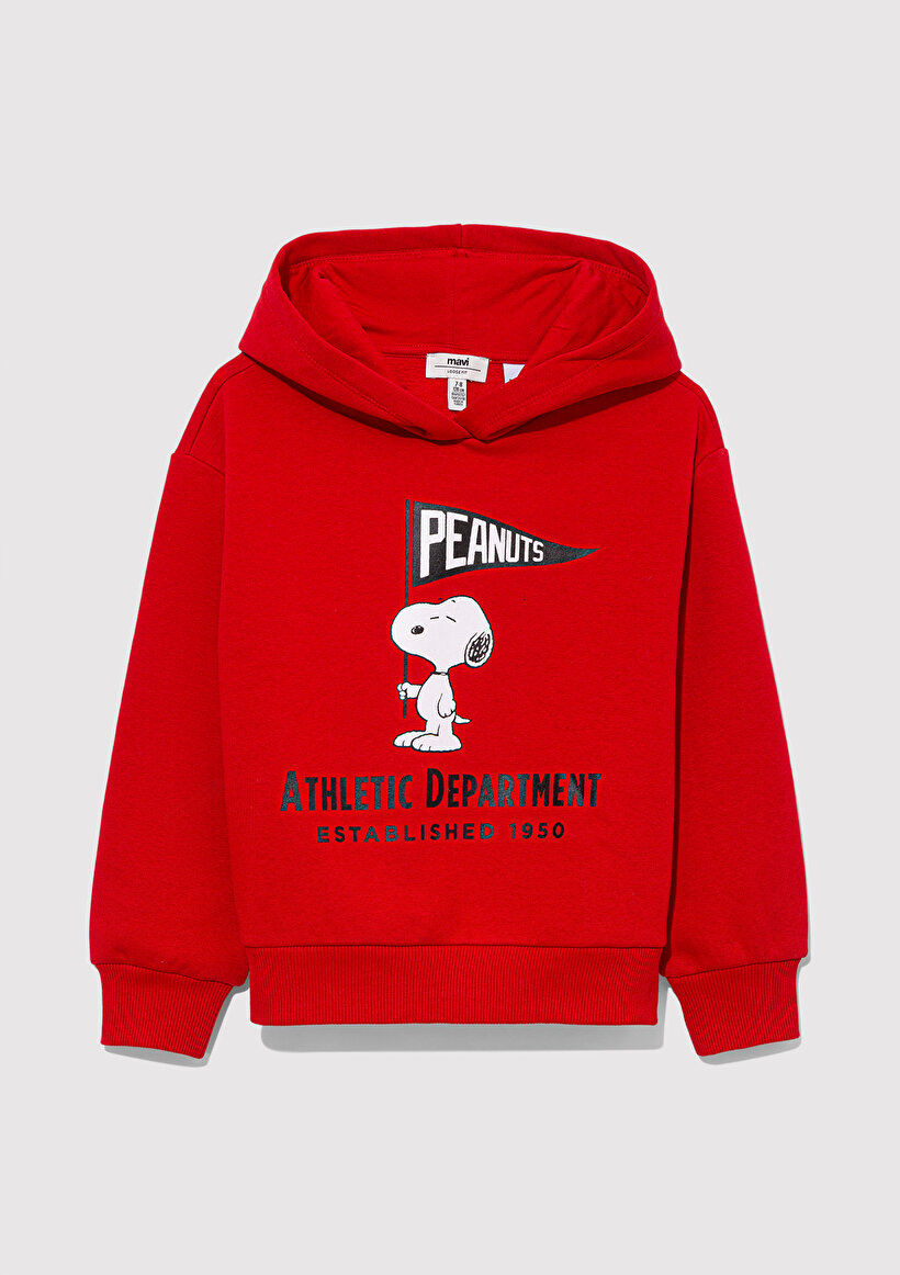 Snoopy Baskılı Kırmızı Sweatshirt_1