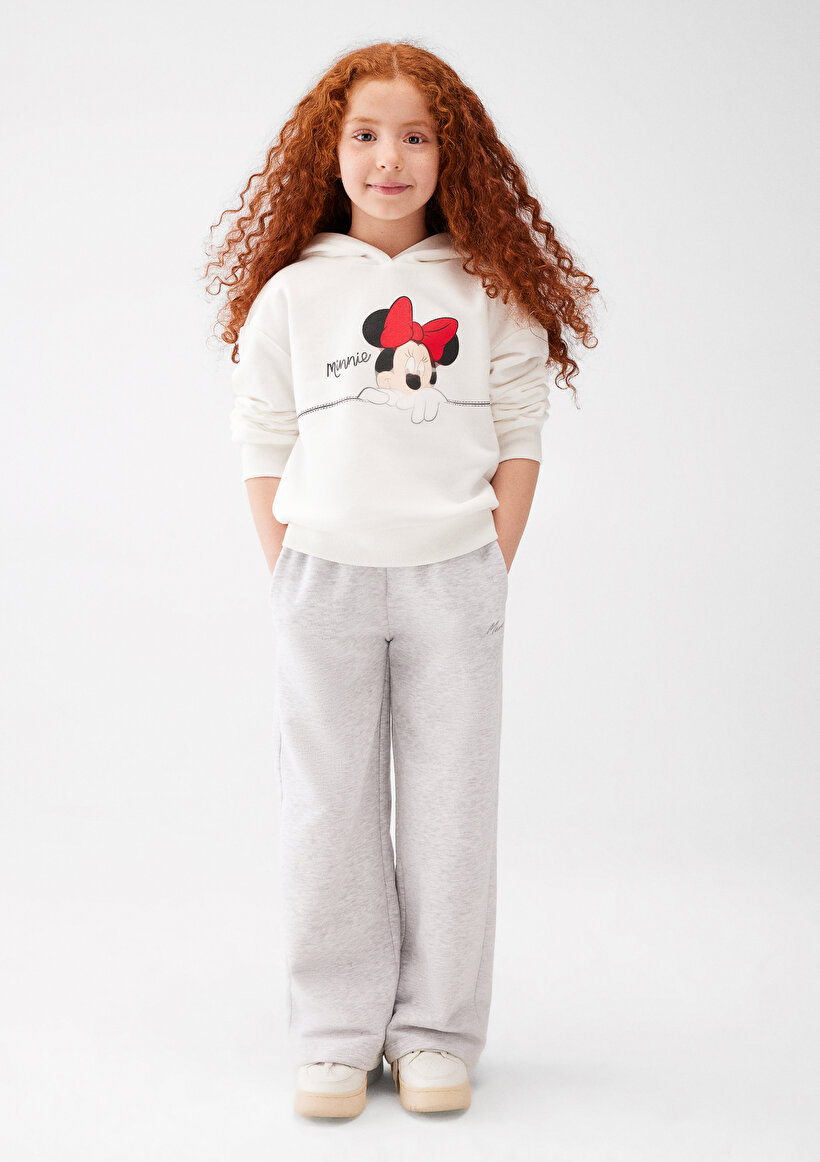 Minnie Mouse Baskılı Beyaz Sweatshirt_1