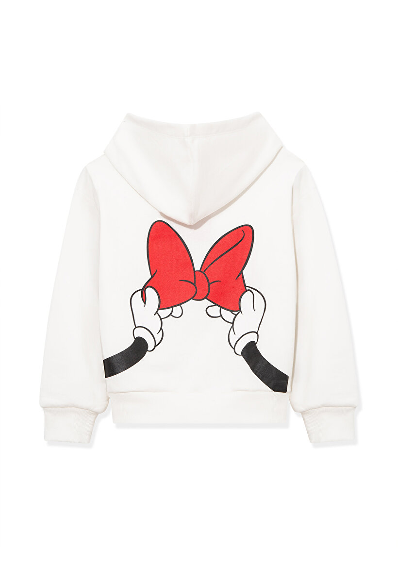 Minnie Mouse Baskılı Beyaz Sweatshirt_3