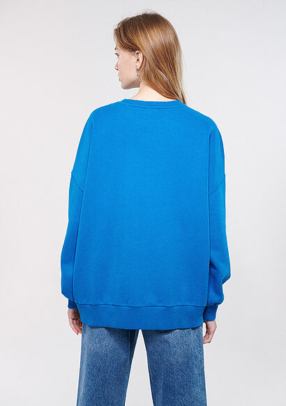 Mavi Logo Baskılı Mavi Sweatshirt3