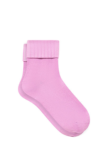 Koyu Gül Pembe Soket Çorap - 0
