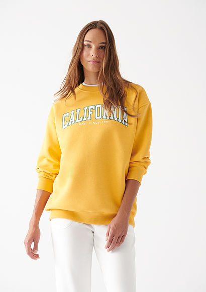 California Baskılı Sarı Sweatshirt - 0