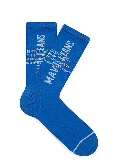 Mavi Jeans Baskılı Mavi Çorap - 0