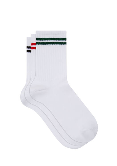 3lü Şeritli Soket Çorap Seti - 0