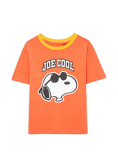 Snoopy Baskılı Turuncu Tişört - 0