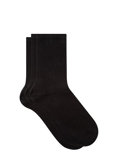 3lü Siyah Soket Çorap - 0