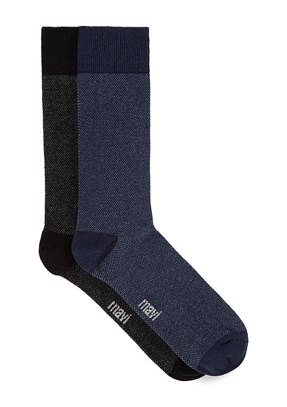2li Lacivert Siyah Soket Çorap