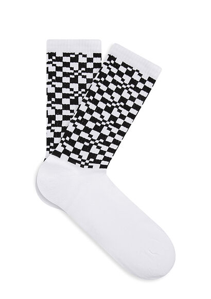 Kareli Beyaz Çorap - 0