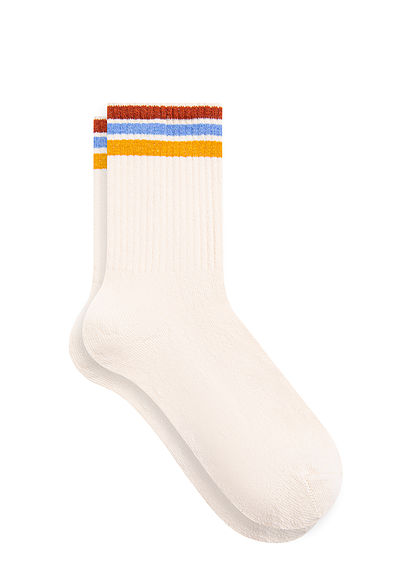 Çizgi Detaylı Soket Çorap - 0