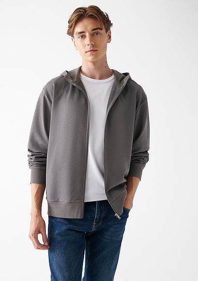 MVTR Young Baskılı Gri Fermuarlı Sweatshirt - 1