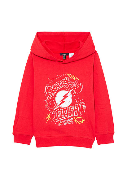 Flash Baskılı Kırmızı Sweatshirt - 0