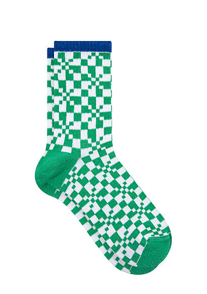 Kareli Yeşil Çorap - 0