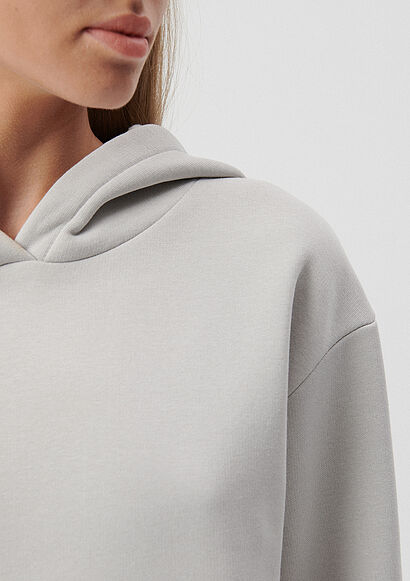 Kapüşonlu Gri Basic Sweatshirt_4