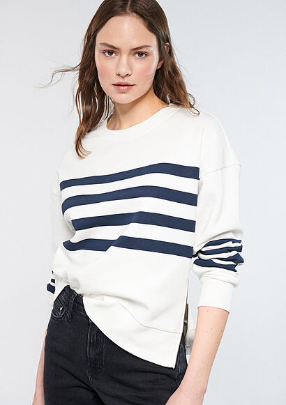 Çizgili Sweatshirt - 1