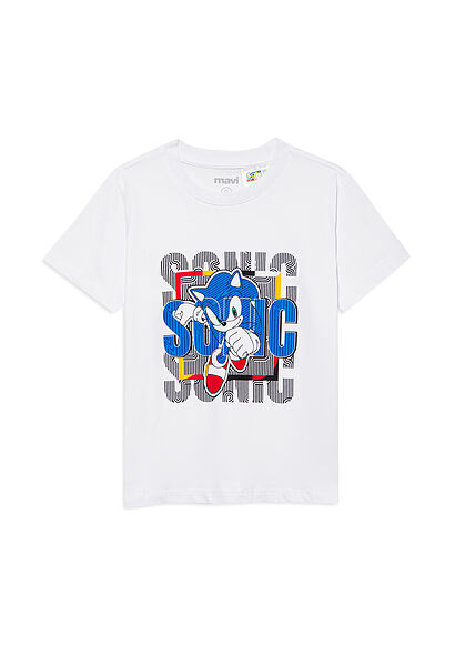 Sonic Baskılı Beyaz Tişört - 0