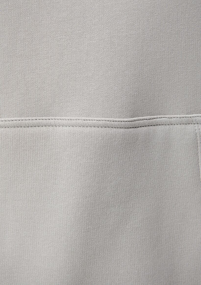 Kapüşonlu Gri Basic Sweatshirt_5