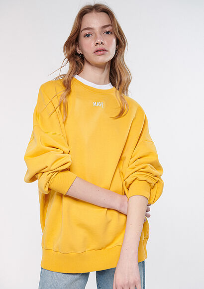 Mavi Logo Baskılı Sarı Sweatshirt2