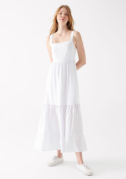 Uzun Beyaz Elbise - 0