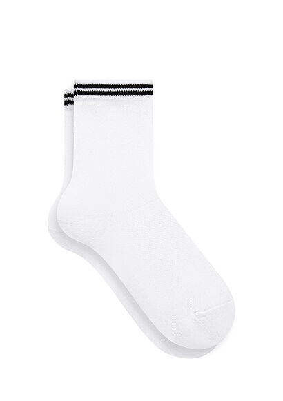 Çizgili Soket Çorap - 0
