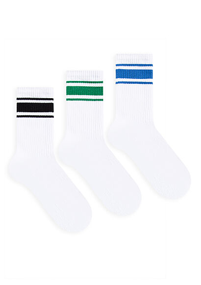 3lü Beyaz Soket Çorap Seti - 0