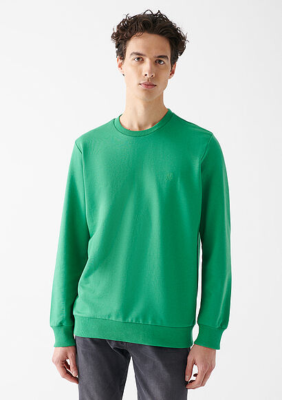 Bisiklet Yaka Yeşil Sweatshirt3